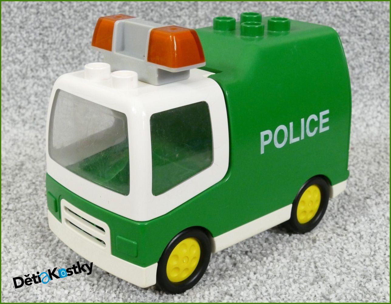 Lego® Duplo® Policejní Dodávka Zelená s Oranžovým Majáčkem