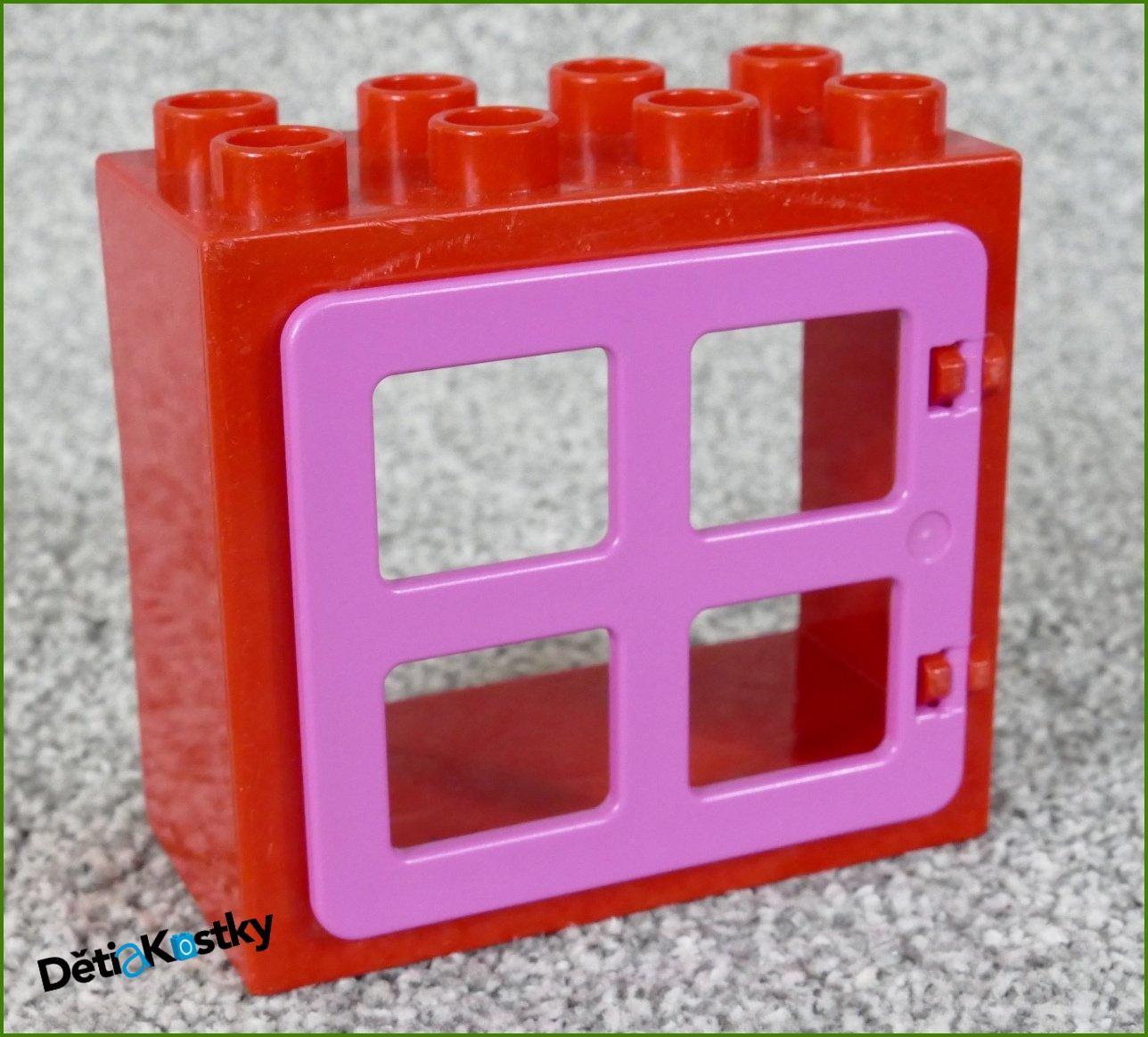 Lego® Duplo® Kostka s Oknem Červená - Růžová Okenice