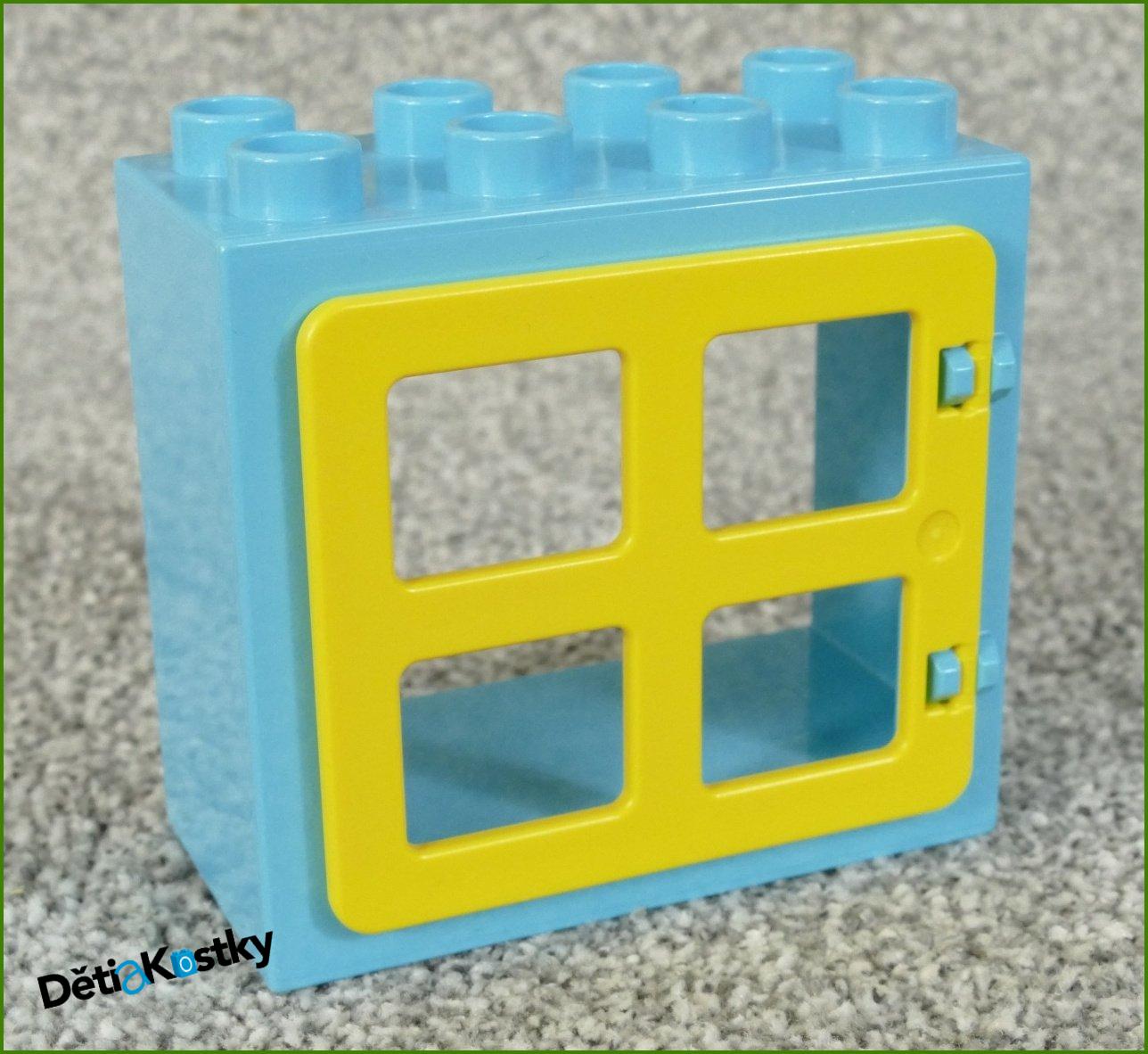 Lego® Duplo® Kostka s Oknem Tyrkysová - Žlutá Okenice
