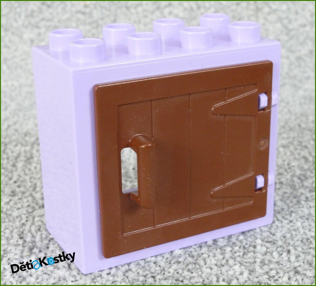 Lego® Duplo® Kostka s Dveřmi Fialková (Hnědá Dvířka)