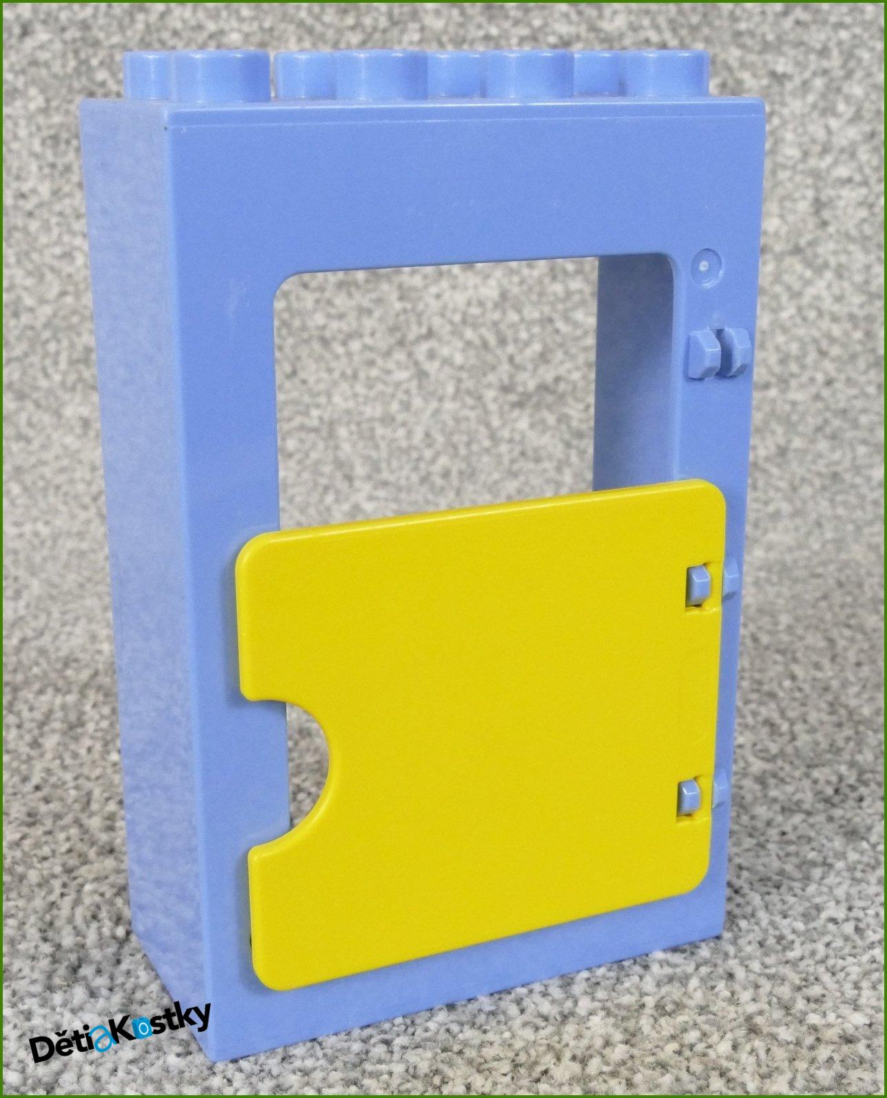 Lego® Duplo® Kostka s Plnými Žlutými Dvířka Světle Modrá Vysoká