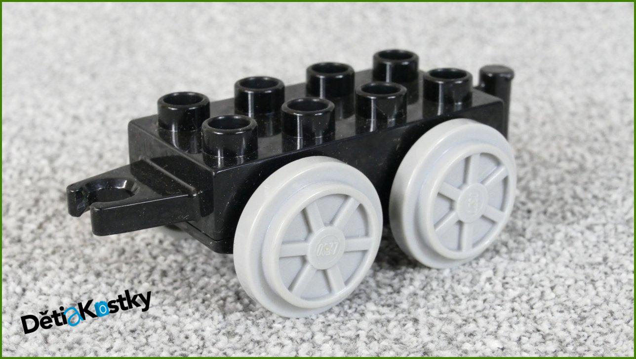Lego® Duplo® Podvozek Vagonku Černý Krátký - Světle Šedá Kola