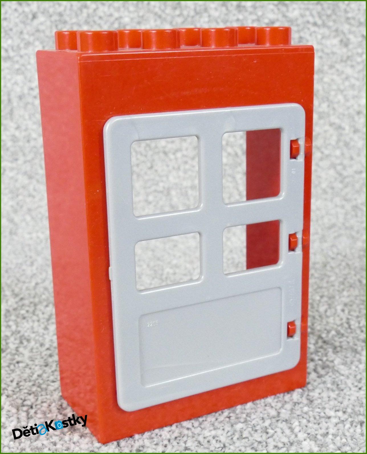 Lego® Duplo® Kostka s Dveřmi Červená Vysoká - Šedé Dveře