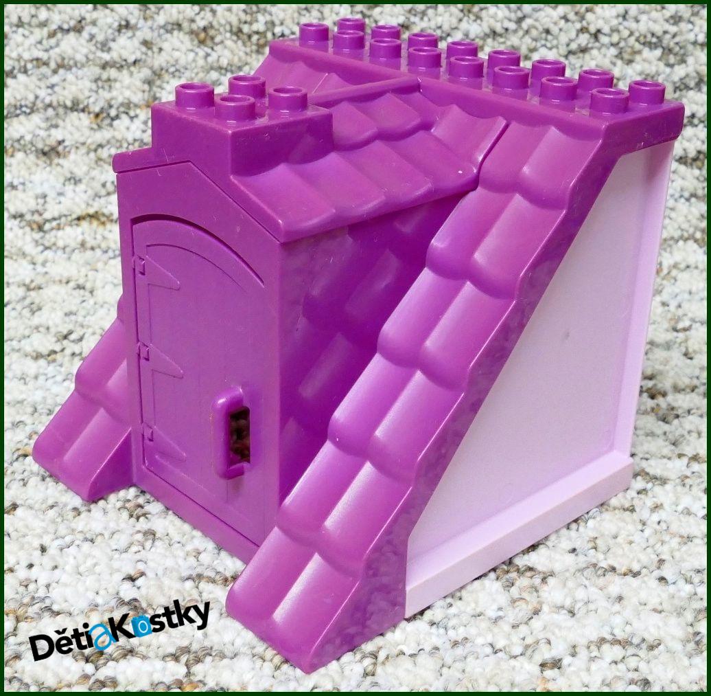 Lego® Duplo® Domeček - Fialová Střecha, Růžové Bočnice, Fialové Dveře