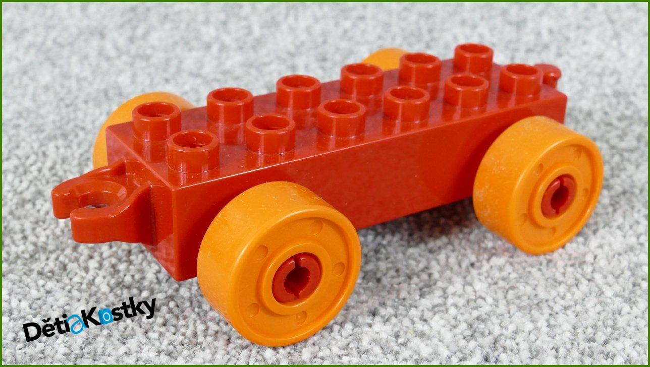 Lego® Duplo® Podvozek pro Auta Červený (Oranžová Kola)