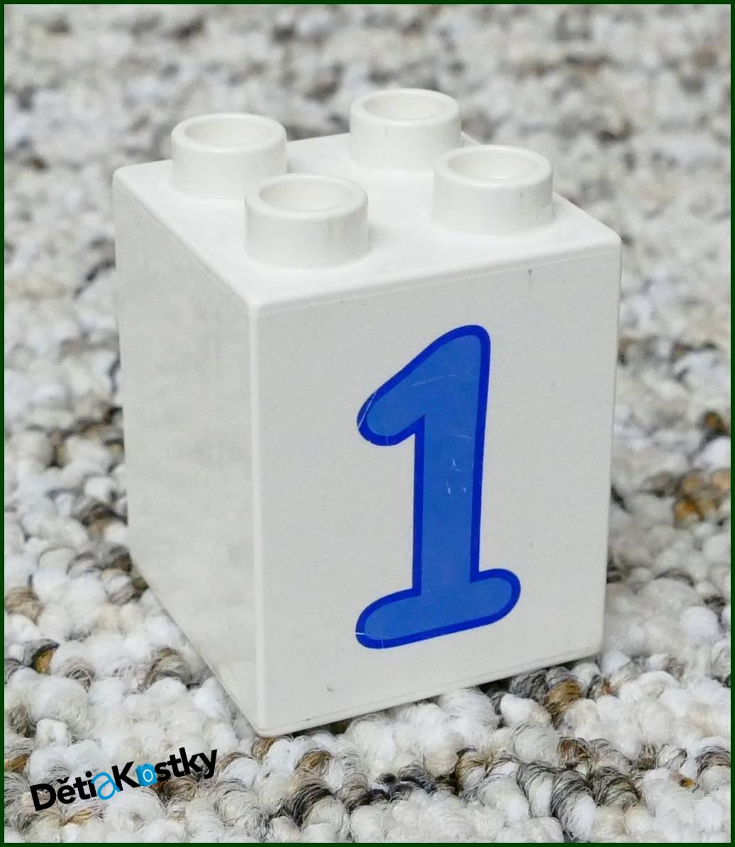 Lego® Duplo® Kostka 2x2x2 Bílá - Modrá Jednička