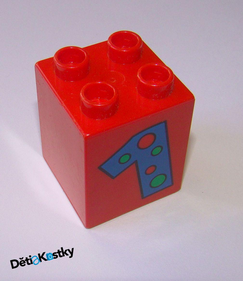 Lego® Duplo® Kostka Červená s Modrou Jedničkou