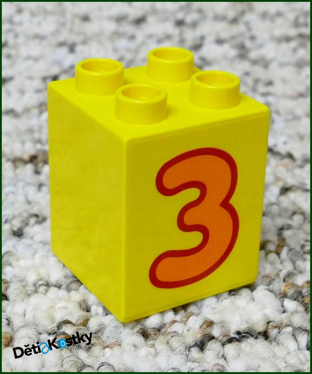 Lego® Duplo® Kostka 2x2x2 Žlutá - Oranžová Trojka