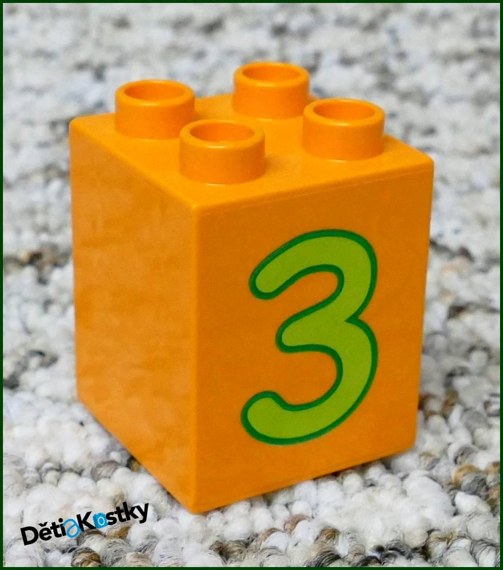 Lego® Duplo® Kostka 2x2x2 Oranžová - Zelená Trojka
