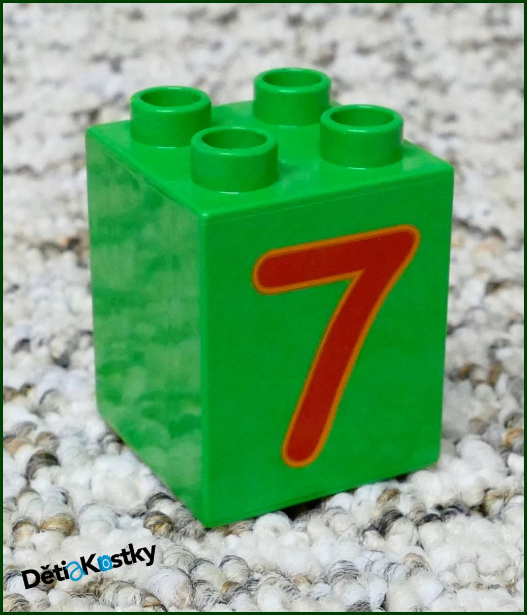 Lego® Duplo® Kostka 2x2x2 Zelená - Červená Sedmička