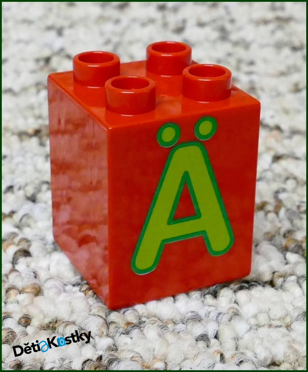 Lego® Duplo® Kostka 2x2x2 Červená - Písmena Obě Strany