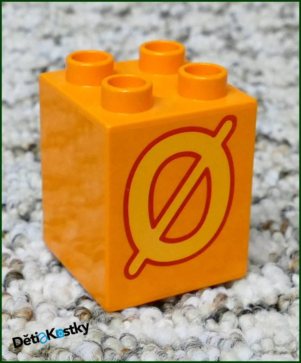 Lego® Duplo® Kostka 2x2x2 Oranžová - Písmena Obě Strany