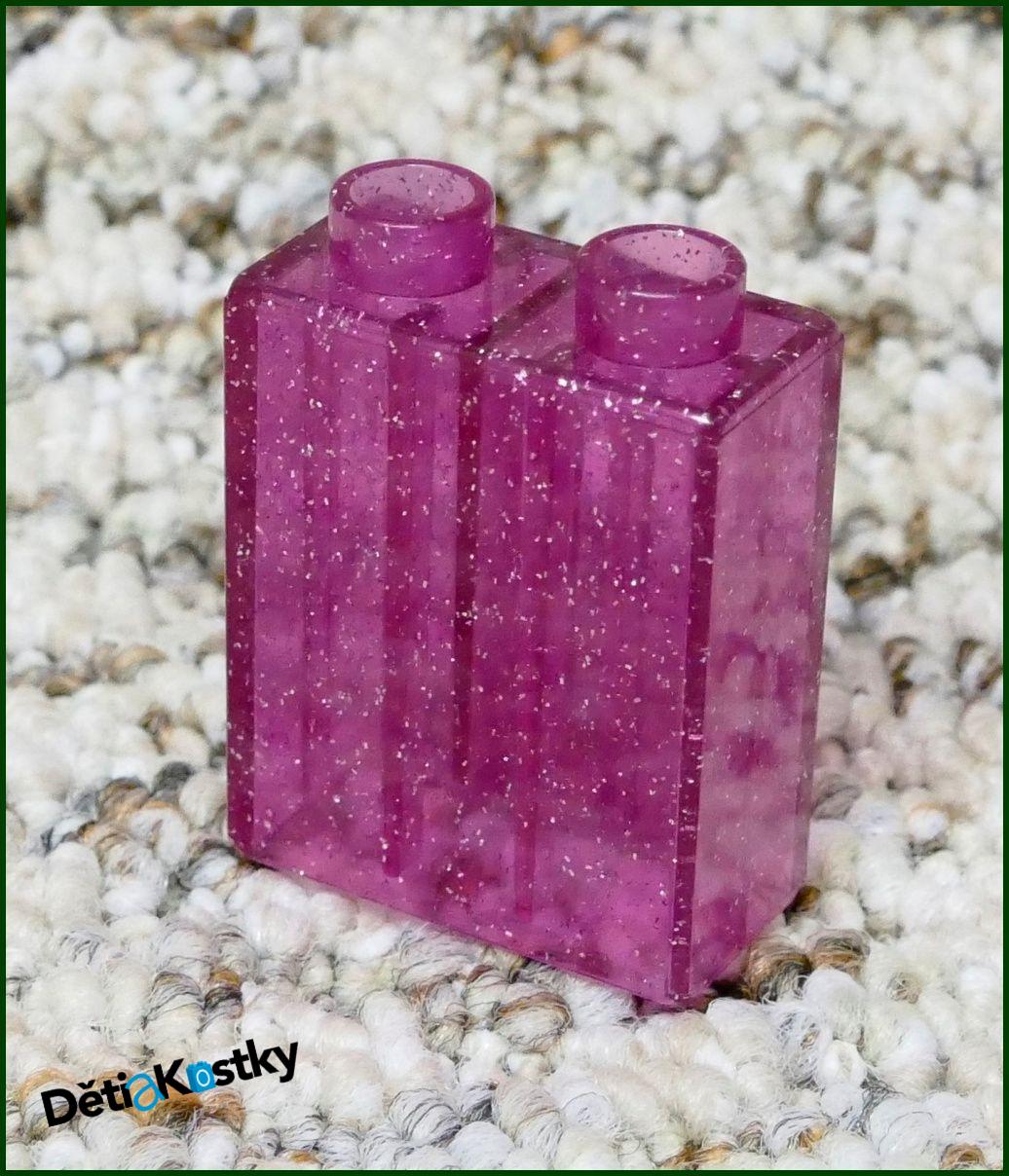 Lego® Duplo® Kostka 1x2x2 Průhledná Růžová