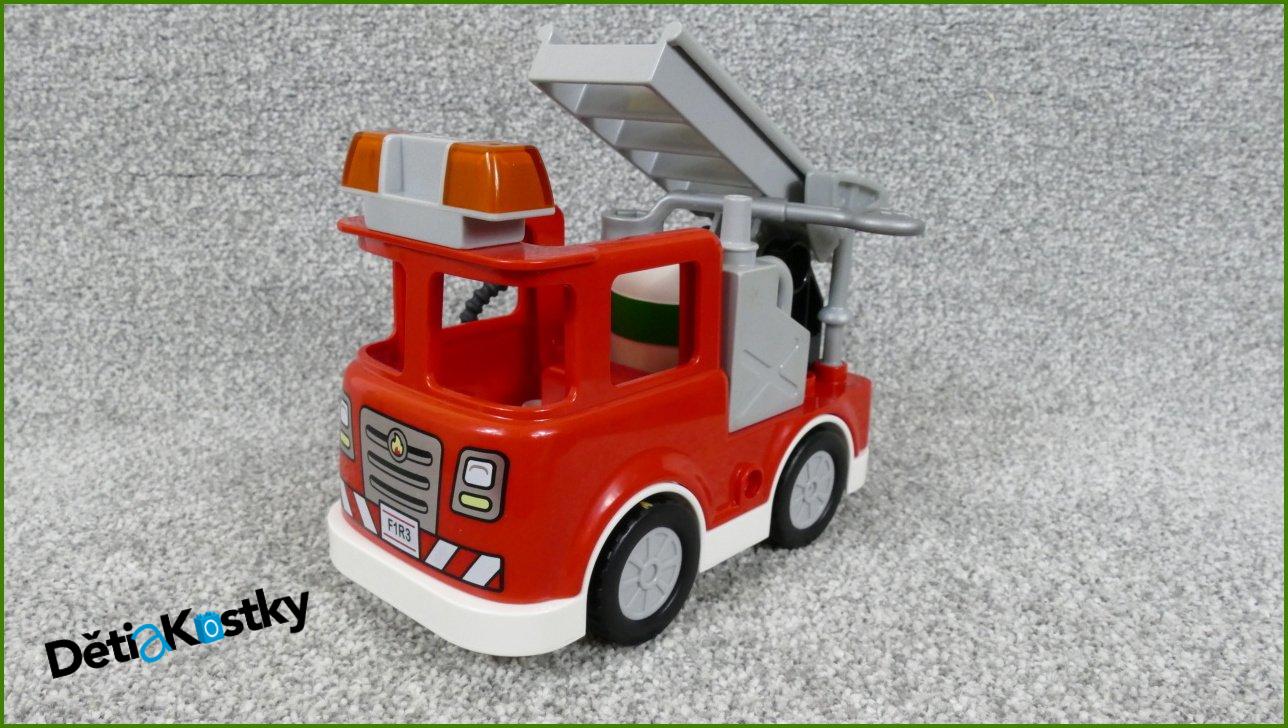 Lego® Duplo® Hasičské Auto se Žebříkem a Příslušenstvím (Setrvačníkový Podvozek)
