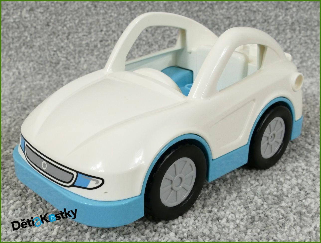 Lego® Duplo® Auto Závodní Bílé - Tyrkysový Podvozek Setrvačník