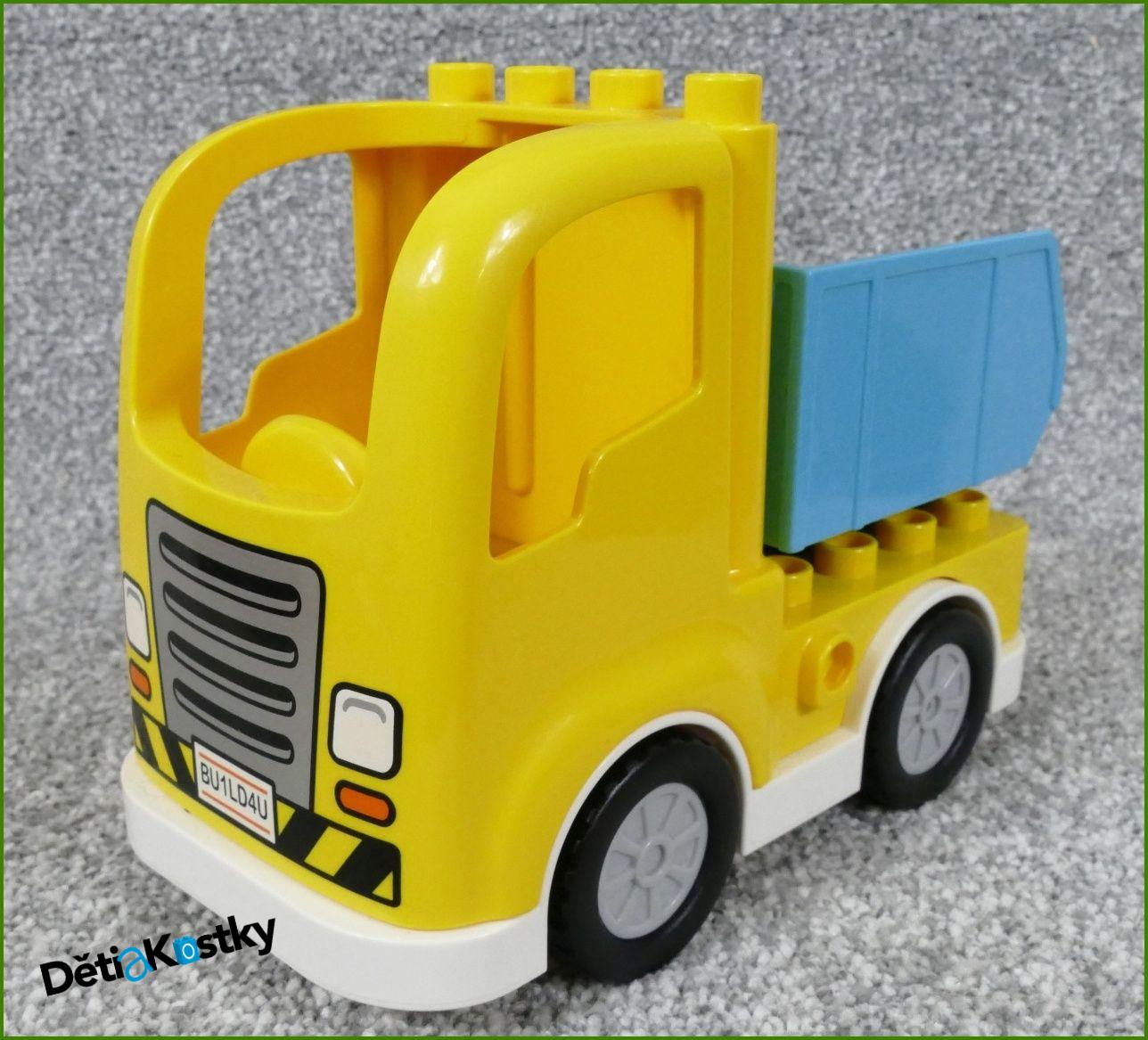 Lego® Duplo® Nákladní Auto Žluté - Tyrkysová Vyklápěcí Korba - Podvozek Setrvačník