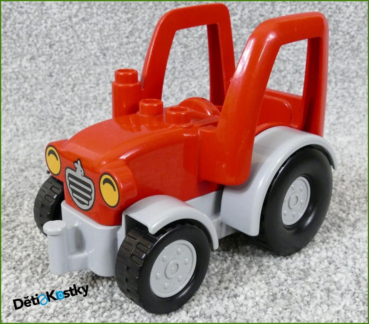 Lego® Duplo® Traktor Novější Červený - Šedá Kola
