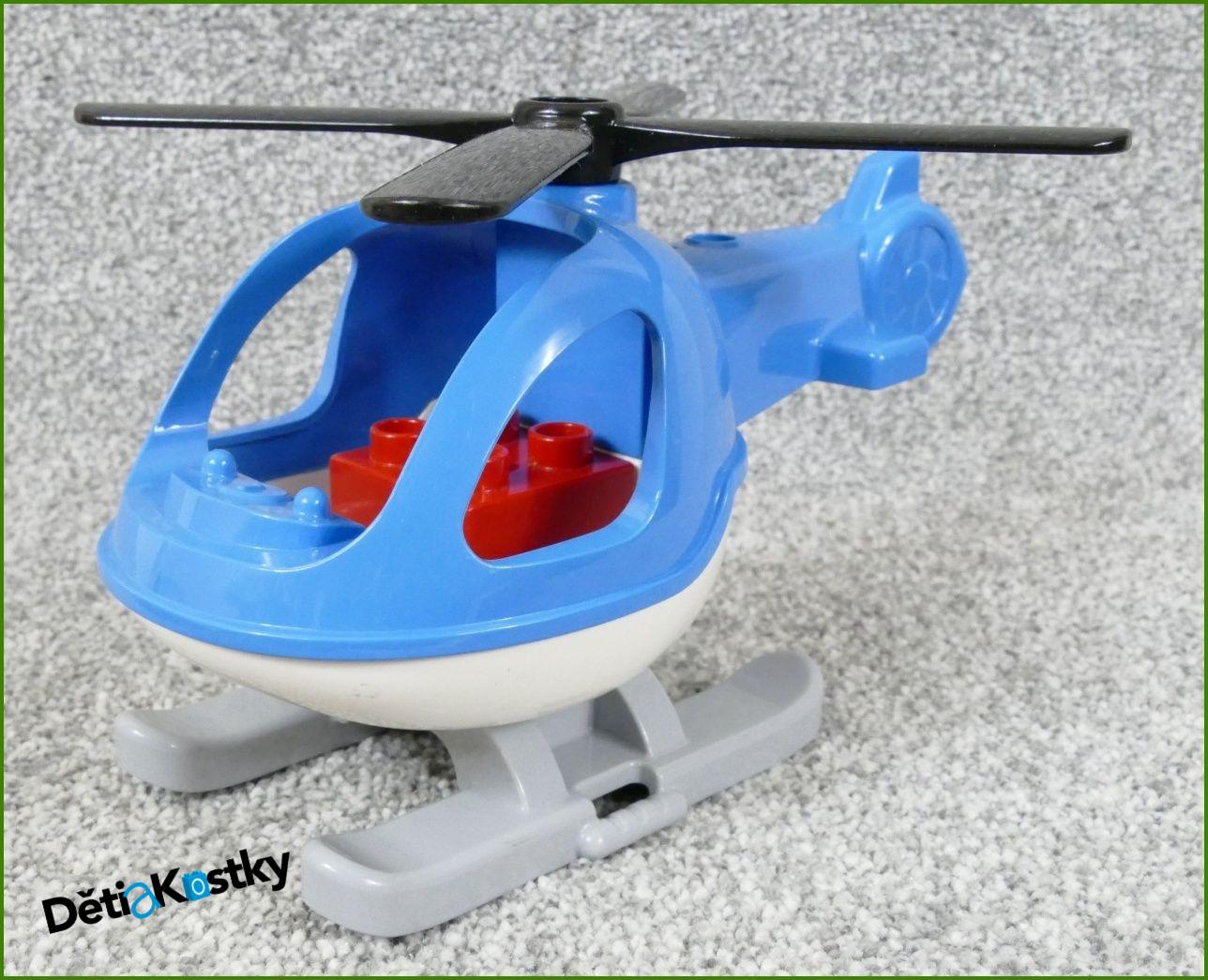 Lego® Duplo® Vrtulník Azurový Kulatý se Šedými Lyžinami