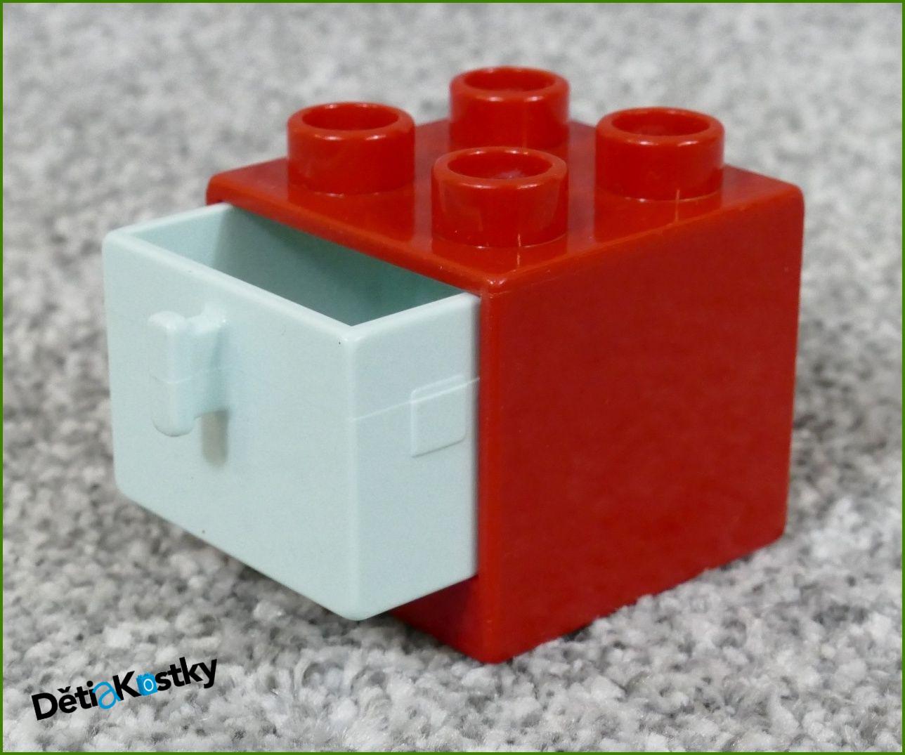 Lego® Duplo® Skříňka Malá Červená/Světlounce Zelený Šuplík