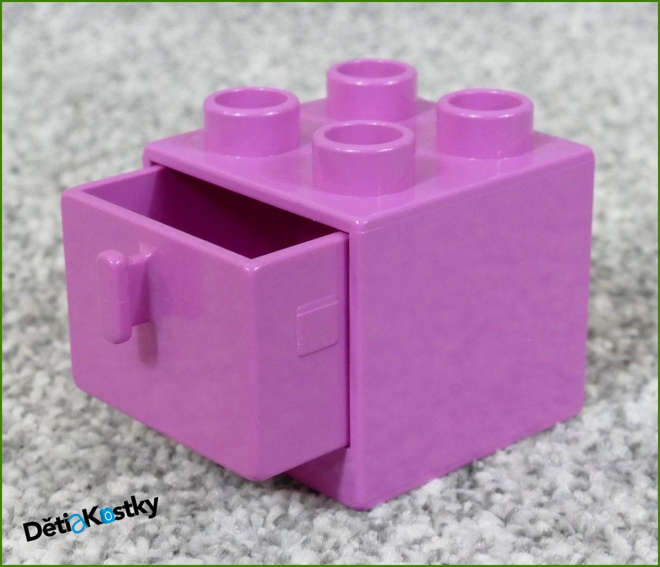 Lego® Duplo® Skříňka Malá Růžová/Tmavě Růžový Šuplík