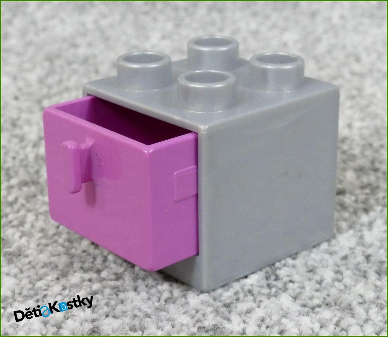 Lego® Duplo® Skříňka Malá Šedá/Růžový Šuplík