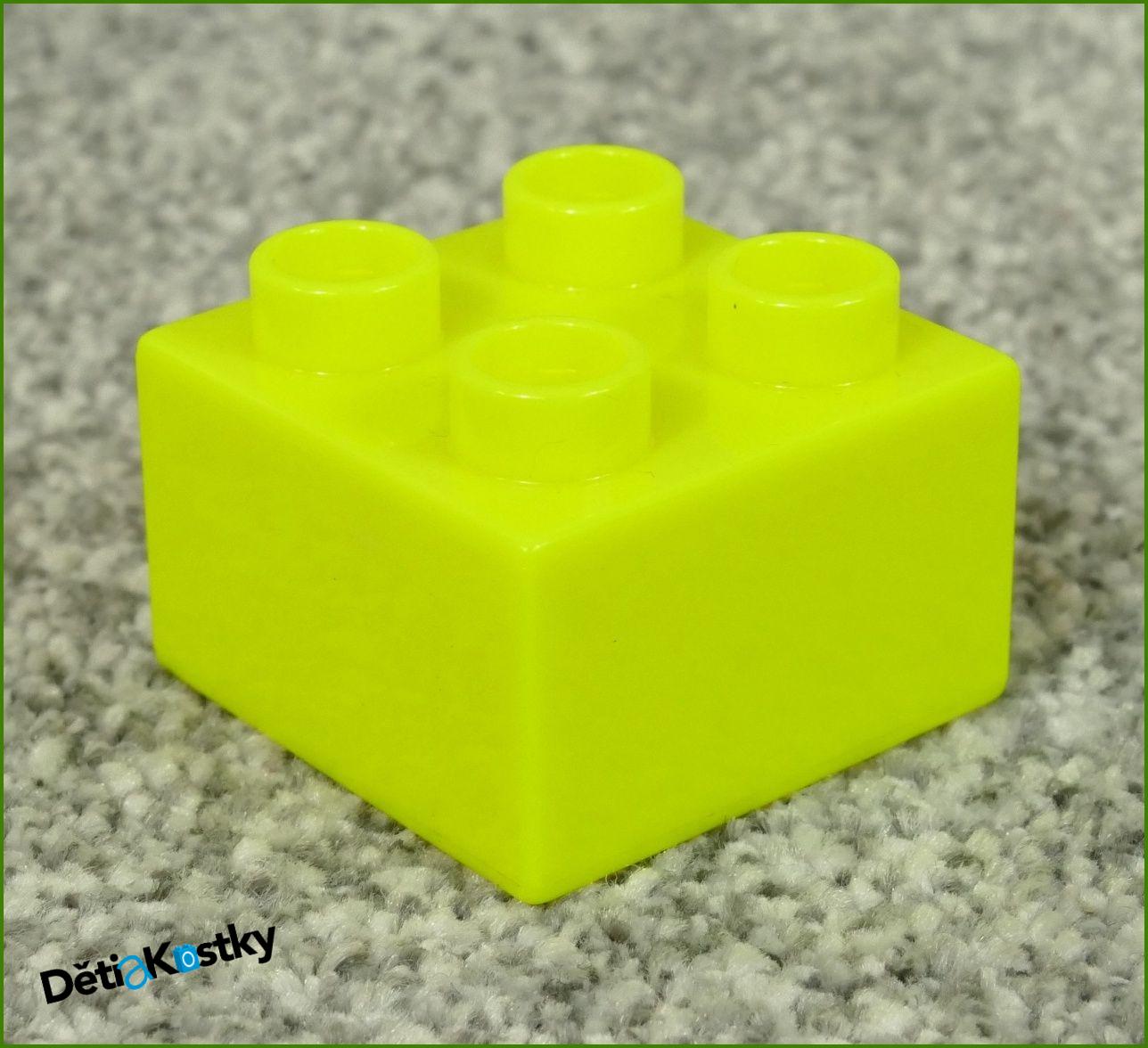 Lego® Duplo® Kostka 2x2 Fosforově Žlutá