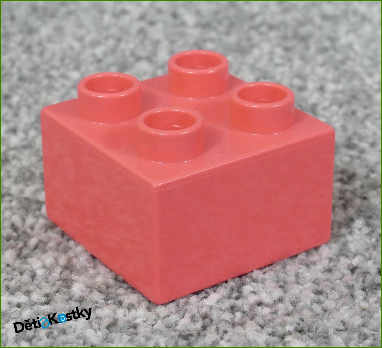 Lego® Duplo® Kostka 2x2 Fosforově Růžová