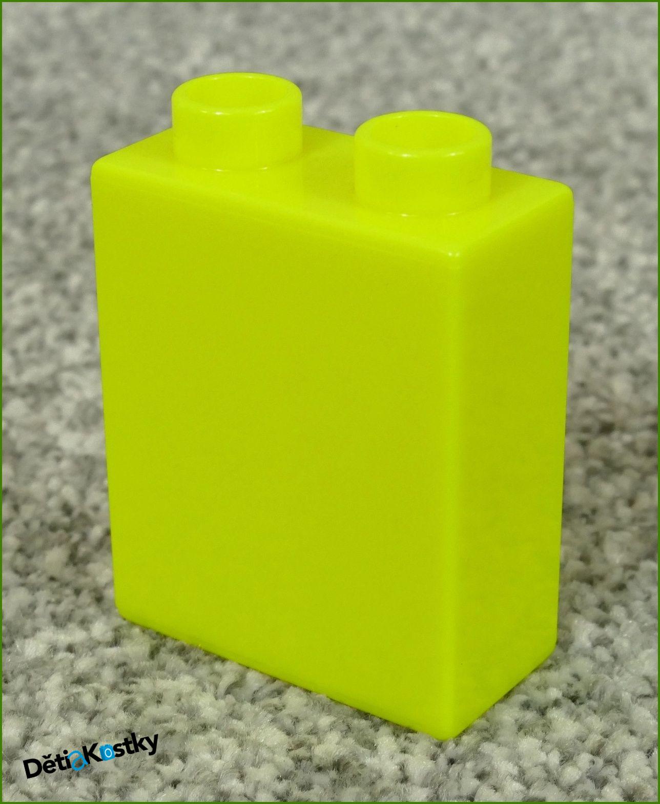 Lego® Duplo® Kostka 1x2x2 Fosforově Žlutá