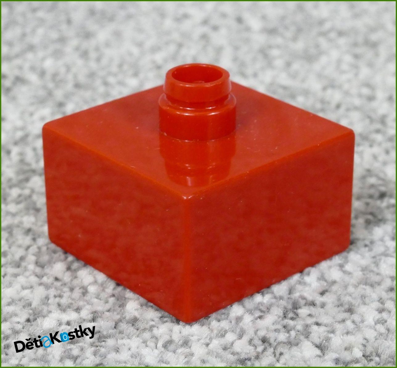 Lego® Duplo® Kostka 2x2 Červená - Jeden Nop Uprostřed