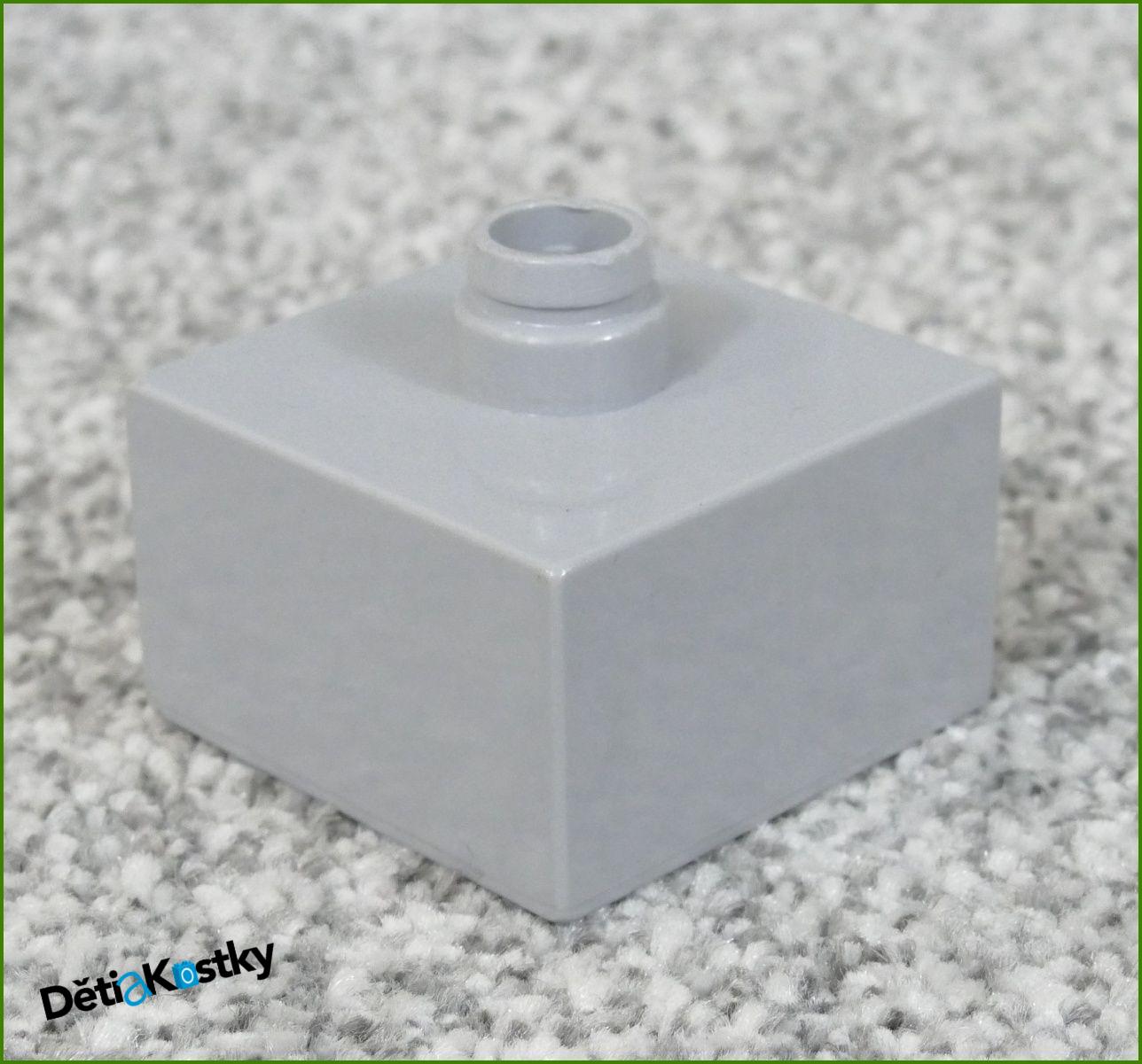 Lego® Duplo® Kostka 2x2 Světle Šedá - Jeden Nop Uprostřed