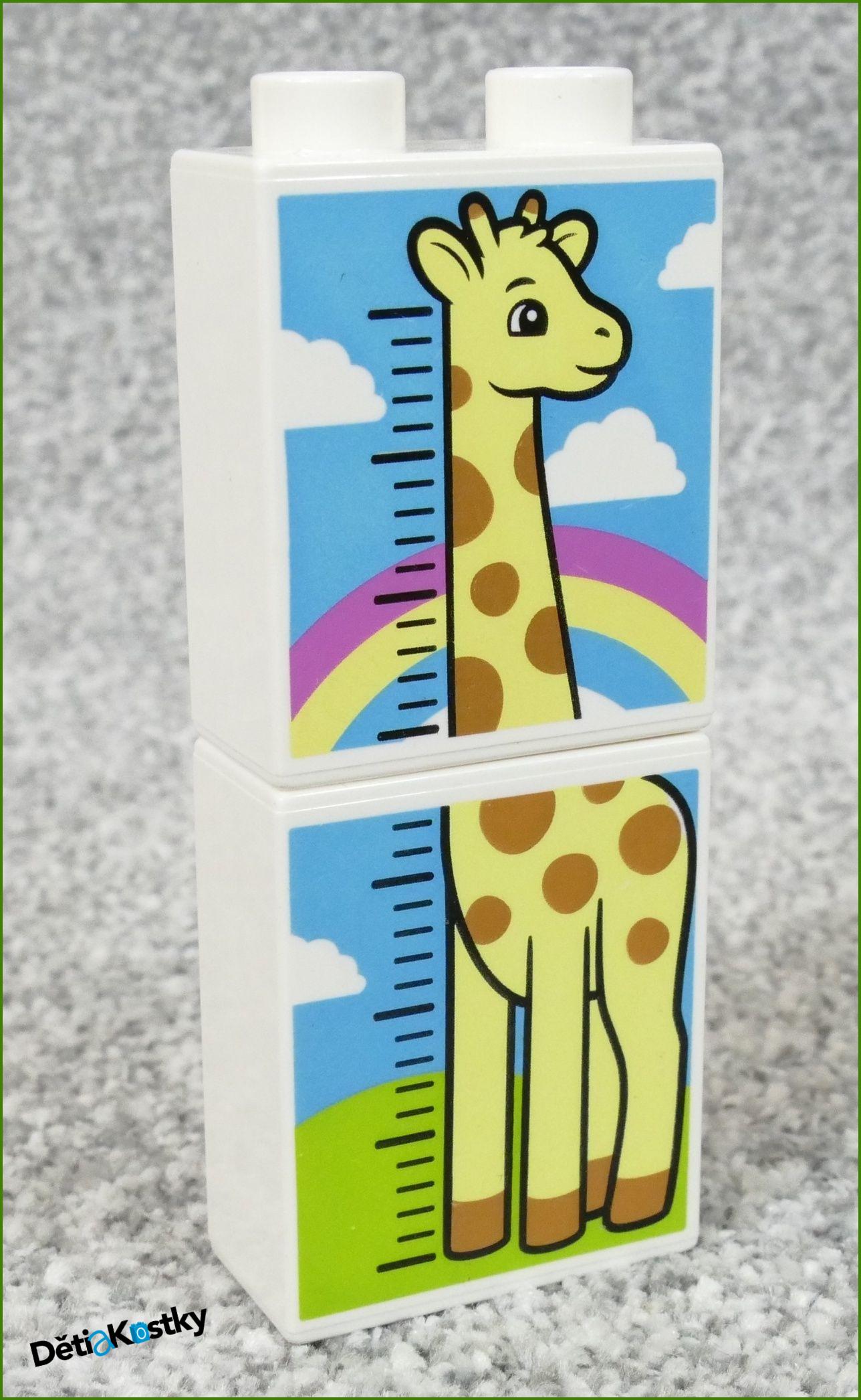 Lego® Duplo® Kostka 1x2x2 Bílá (2ks) - Žirafa a Duha