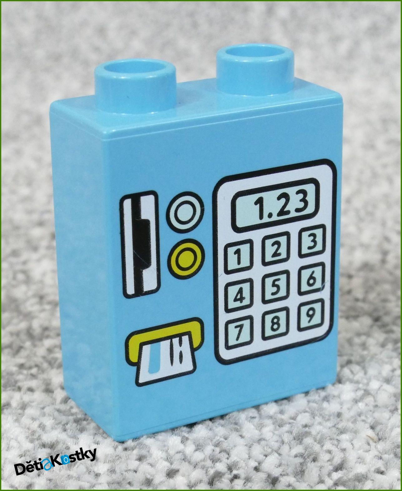 Lego® Duplo® Kostka 1x2x2 Tyrkysová - Automat na Lístky