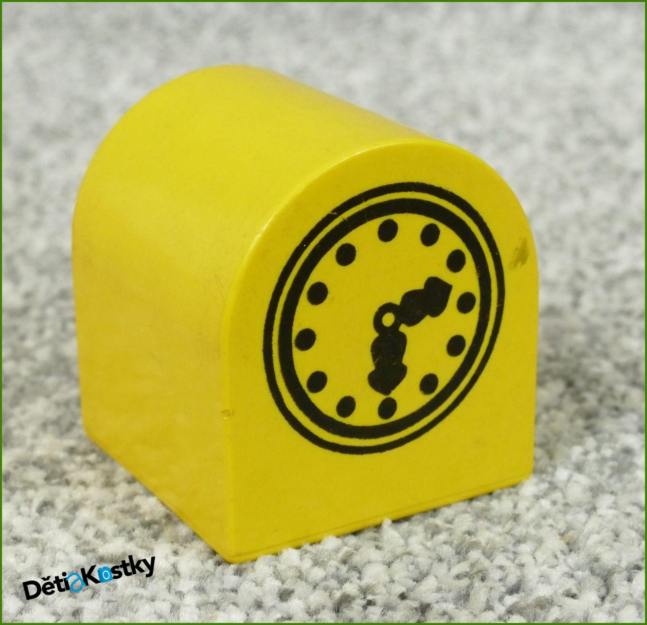 Lego® Duplo® Kostka 2x2 Žlutá Zakulacená - Hodiny