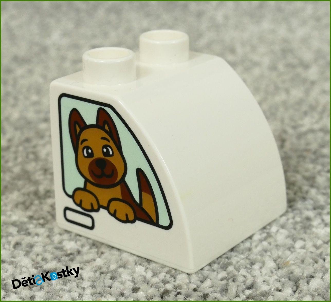 Lego® Duplo® Kostka 2x2 Bílá Zkosená Zakulacená - Pejsek a Lupič