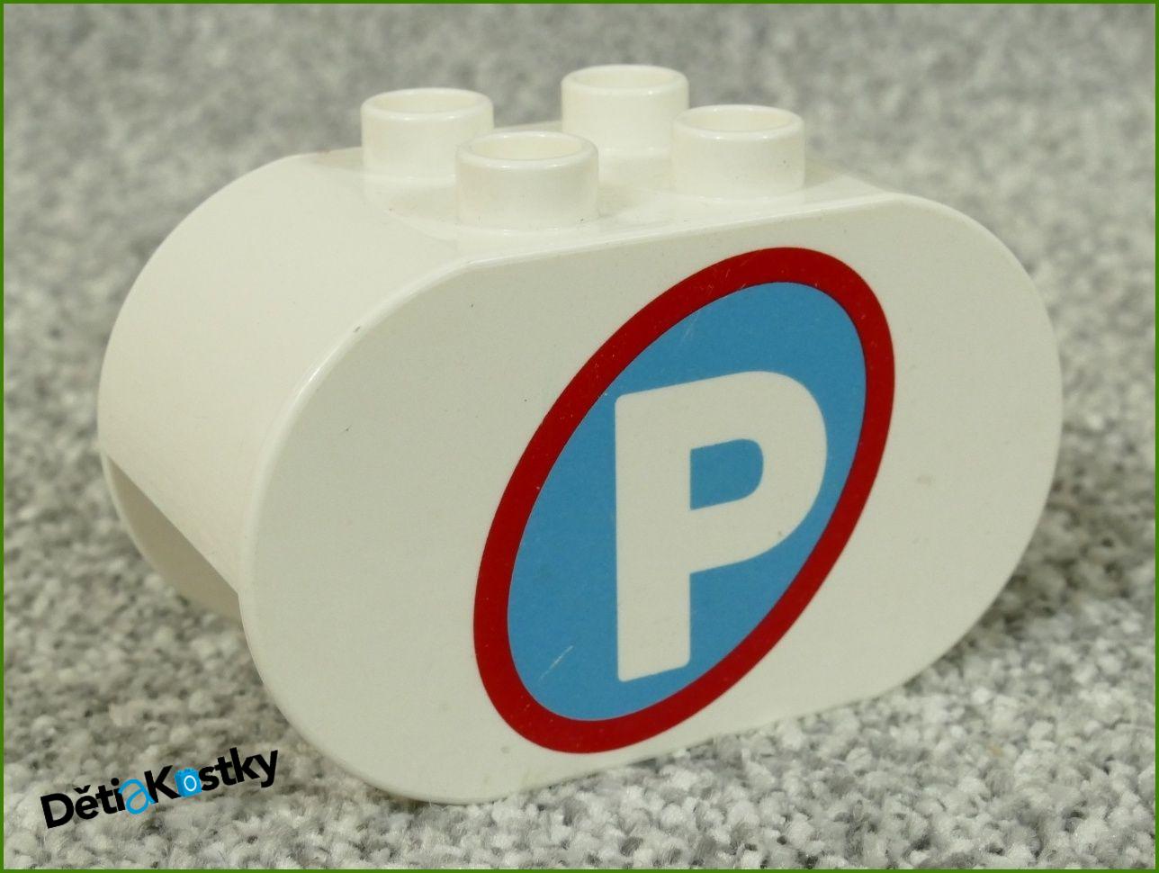 Lego® Duplo® Kostka 2x4x2 Zaoblená Bílá - Parkoviště