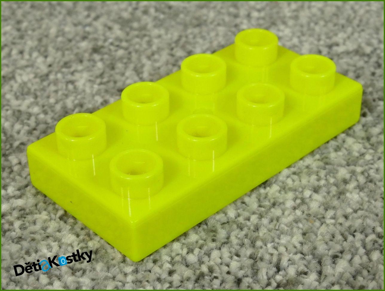 Lego® Duplo® Podložka/Destička 2x4 Fosforově Žlutá
