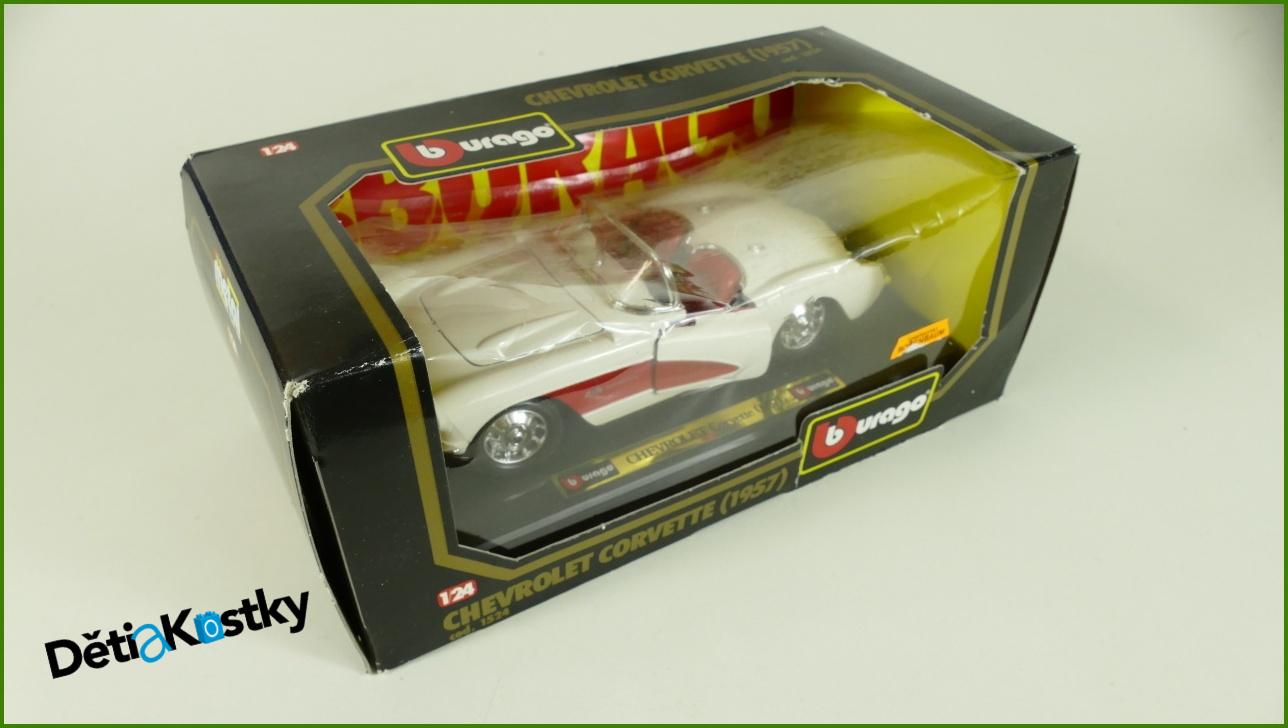 Model Auta Bburago 1:24 - Chevrolet Corvette (1957) s Krabicí - Viz Popis