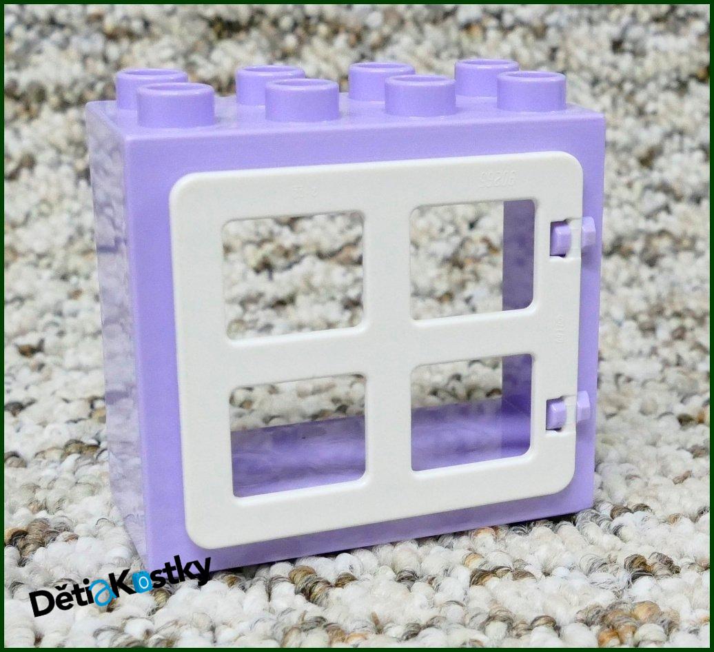 Lego® Duplo® Kostka s Oknem Světle Fialová - Bílá Okenice