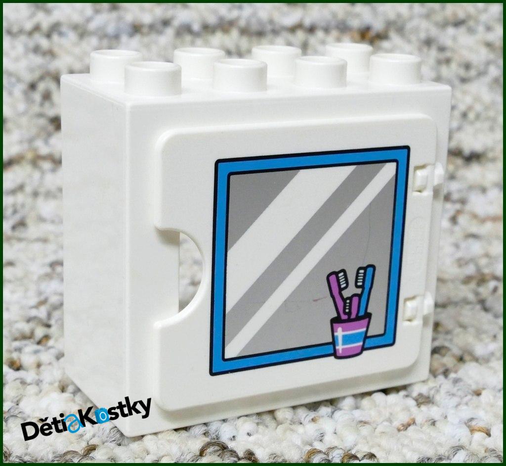 Lego® Duplo® Kostka s Dvířky Bílá (Zrcadlo, Kartáčky)