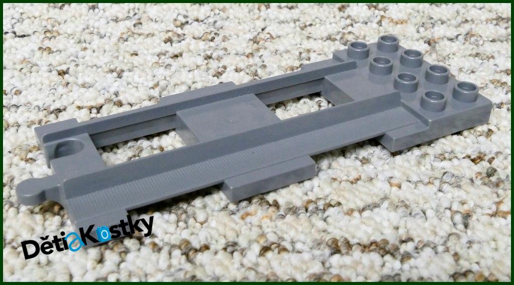 Lego® Duplo® Kolej / Koleje Koncovka - Barva Nová Šedá (Dark Bluish Grey)