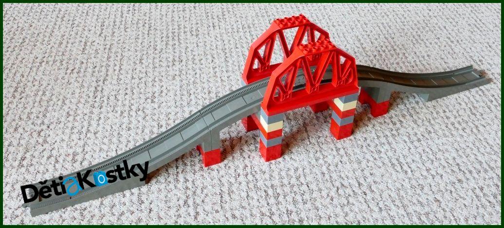 Lego® Duplo® Železniční Most s Červenými Oblouky - Barva Starší Šedá (Dark Grey)