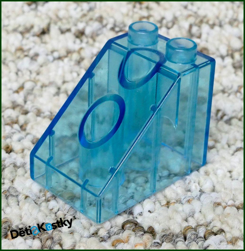Lego® Duplo® Kostka 3x2x2 Zkosená Průhledná Sv. Modrá