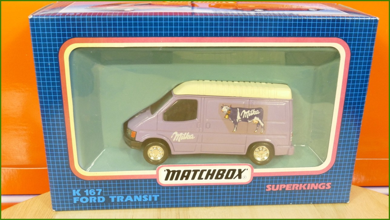 Anglilčák Matchbox Autíčko K-167 - Superkings - Ford Transit Milka