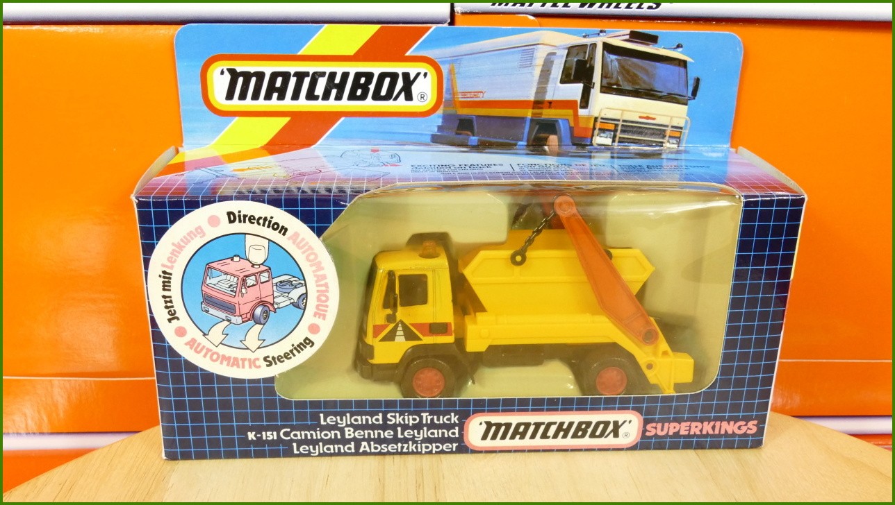 Anglilčák Matchbox Autíčko K-151 - Superkings - Leyland Skip Truck