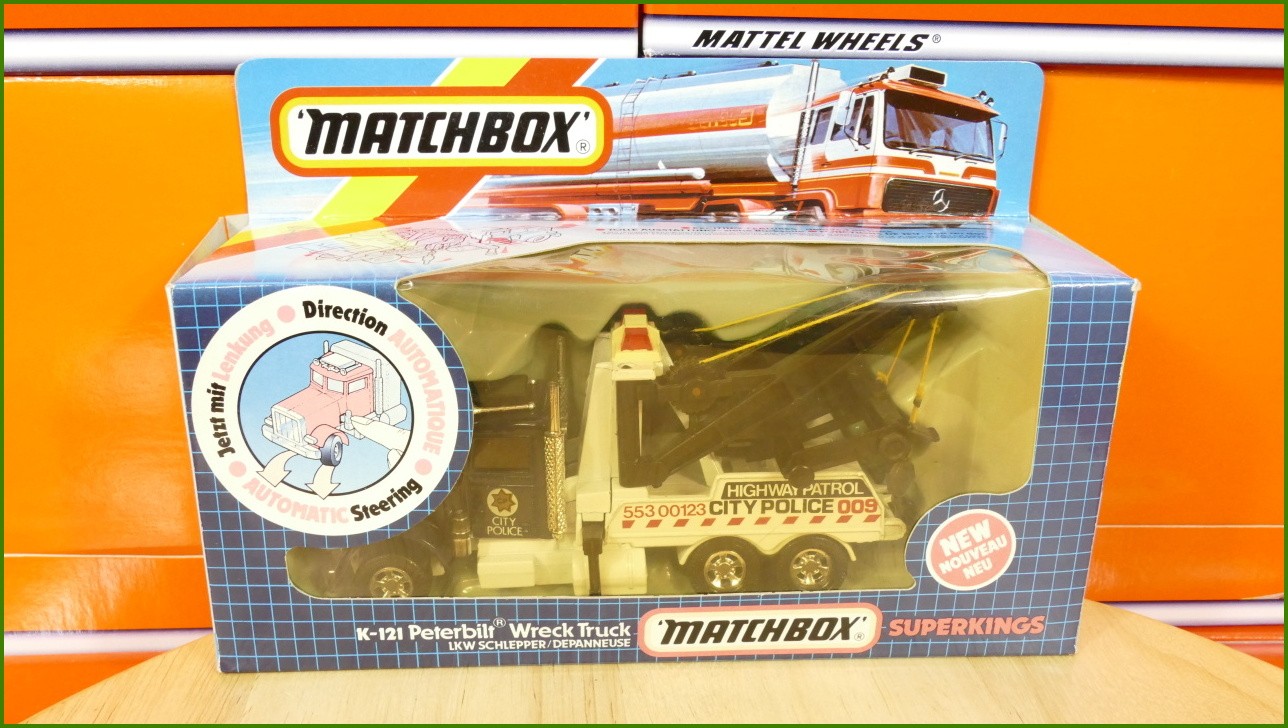 Anglilčák Matchbox Autíčko K-121 - Superkings - Peterbilt Wreck Truck