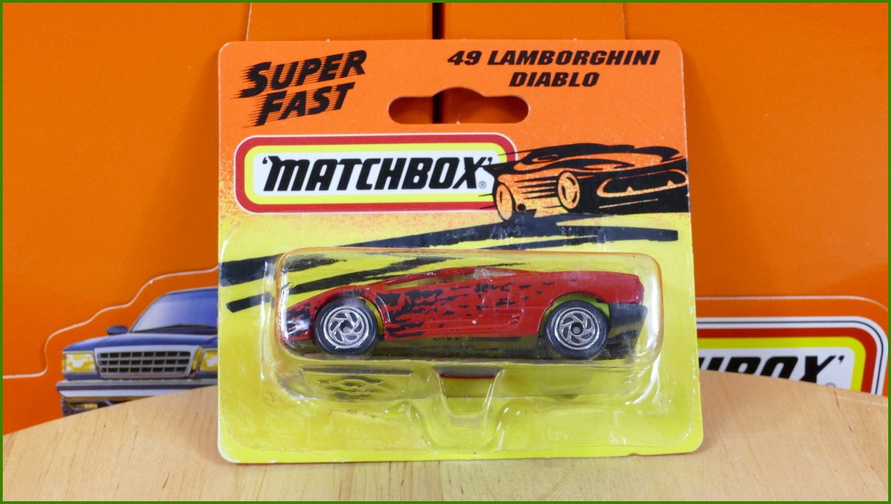 Matchbox Model Autíčka Super Fast No.49 - Lamborghini Diablo
