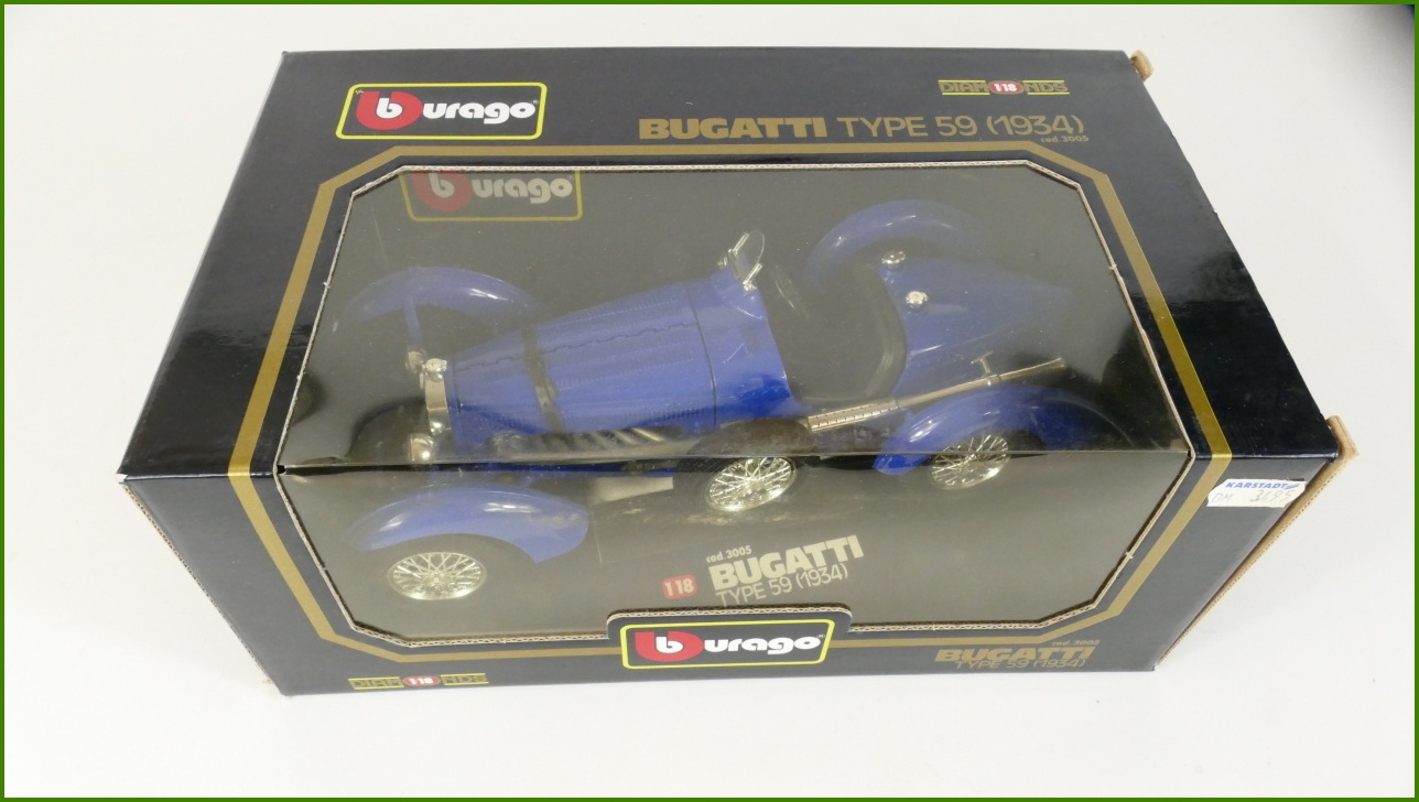Kovový Model Bburago 1:18 - Bugatti Type 59 (1934) s Krabicí