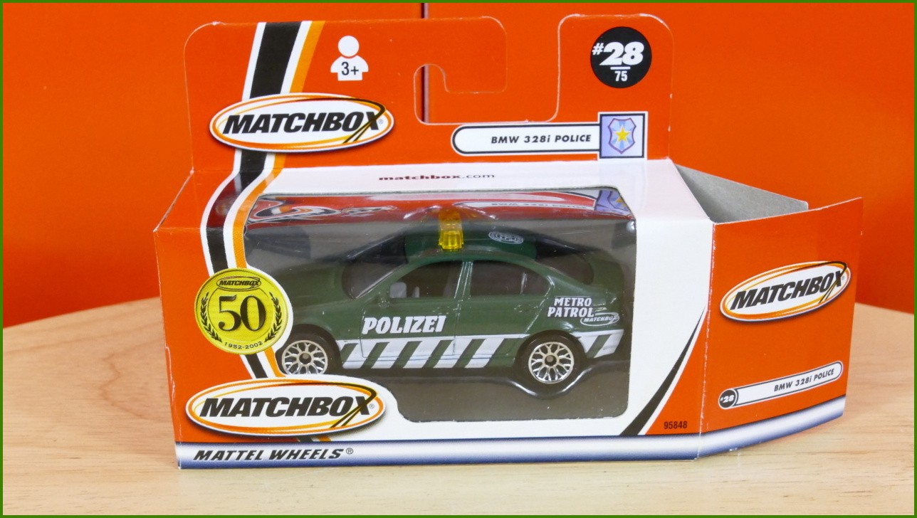 Matchbox Autíčko (Made in China) No.28 - BMW 328i Police - 50th Anniversary