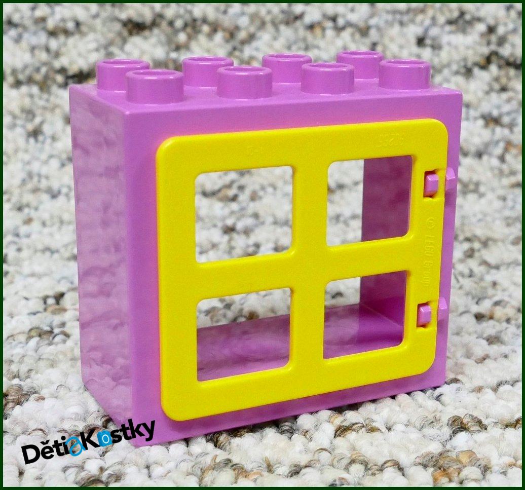 Lego® Duplo® Kostka s Oknem Růžová - Žlutá Okenice