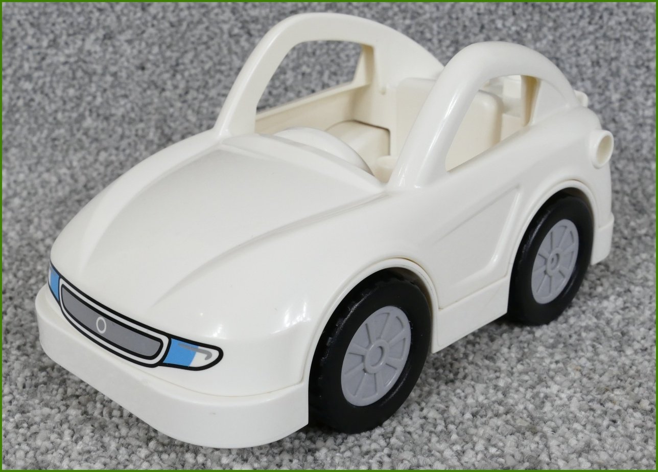 Lego® Duplo® Auto Závodní Bílé - Bílý Podvozek Setrvačník